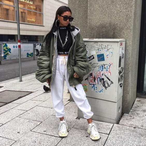 look streetwear dama
