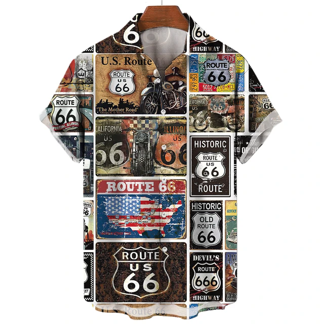 camisa estampada ruta 66