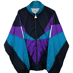 jog cortavientos negro magenta turquesa